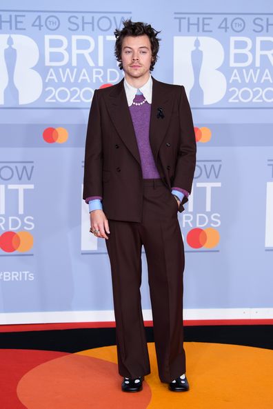 LONDON, ENGLAND - FEBRUARY 18: (EDITORIAL USE ONLY) Harry Styles attends The BRIT Awards 2020 at The O2 Arena on February 18, 2020 in London, England. (Photo by Joe Maher/Getty Images for Bauer Media)