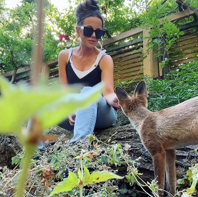 Kate Beckinsale shares adorable video of her and her fox friend.