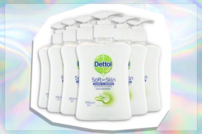 Dettol Liquid Hand Wash Aloe Vera Pump Anti-Bacterial, 250ml x 6 Pack