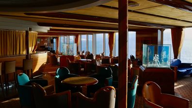 Interior dining space of a cruise ship