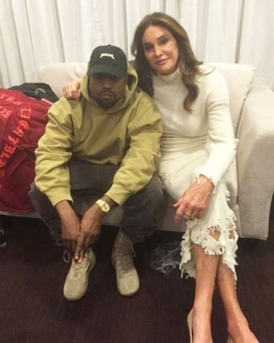 Caitlyn Jenner, Kanye West, backstage, selfie, Instagram