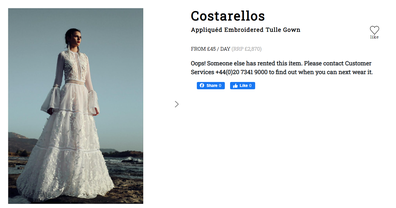 Carrie Symonds' wedding gown listed on MyWardrobeHQ