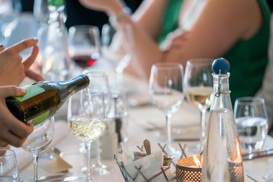 People drinking at a table