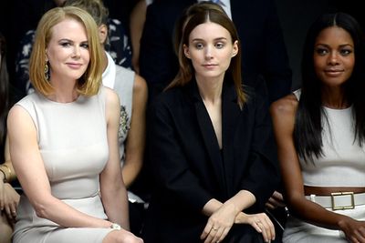 Nicole had just come from the Calvin Klein show at New York Fashion Week, seen here sitting with actresses Rooney Mara and Naomie Harris.