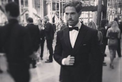 So suave! <I>ANTM</I> star Didier Cohen suits up for a quick Insta-snap pre-party.
