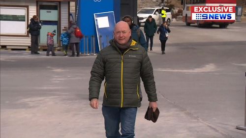 Tony Coady flew to Pyeongchang from Melbourne to see his daughter compete. (9NEWS)