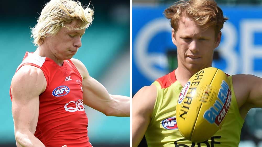 Isaac Heeney and Callum Mills. (AAP)