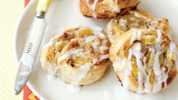 Orange and walnut scrolls