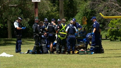 Paramedics attended to the man but he could not be saved.