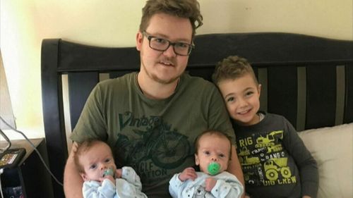 Brisbane father-of-two Flynn Howett had been looking forward to spending Christmas with his baby twin boys. (9NEWS)