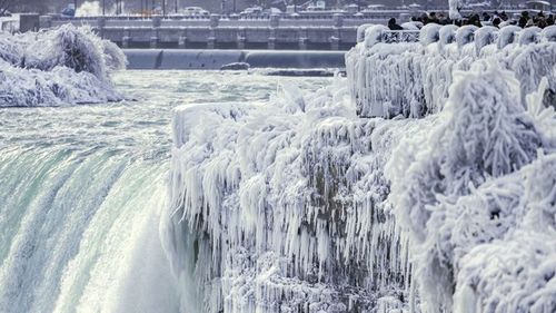 Parts of the natural wonder have been covered in icicles. (AAP)