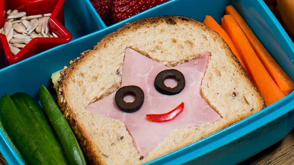 Lunch Box: Ham sandwich with Fresh Fruits and Veggies - Sandra's