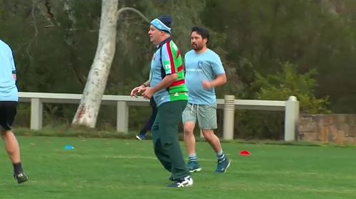 Labor MP Anthony Albanese wore a special Blues jersey with his beloved Bunnies on the back. Picture: 9NEWS