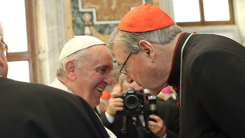 Pope Francis with Cardinal George Pell.