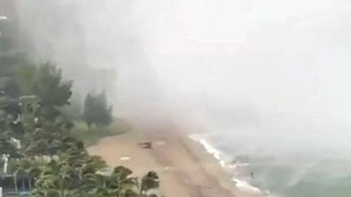 Sasha Nabs captured the spectacular weather event as it tore across the beachfront on a seemingly clear day.