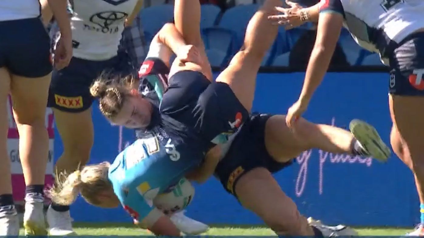 Mia Middleton could face a suspension over this spear tackle on Emily Bass