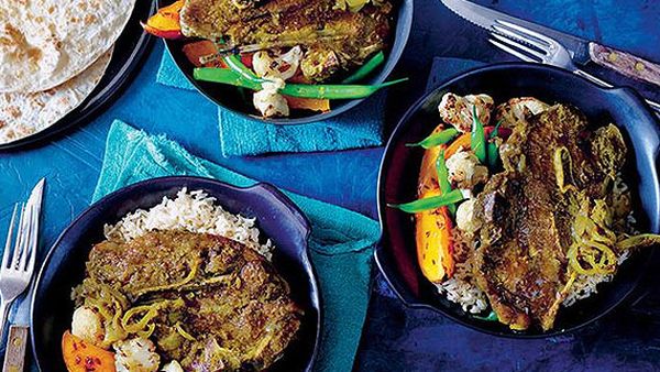 Indian green lamb curry