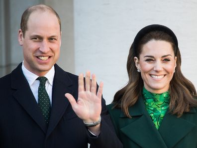 Prince William and Kate meet Ireland's Taoiseach Leo Varadkar and his partner Matthew Barrett on March 03, 2020 in Dublin, Ireland.