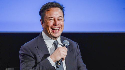 Tesla founder Elon Musk speaks at the ONS (Offshore Northern Seas) fair on sustainable energy in Stavanger, Norway, Monday, Aug. 29, 2022. (Carina Johansen/NTB Scanpix via AP)