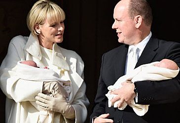 When were the Princess and Prince of Monaco's twins Gabriella and Jacques born?