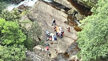 The boy was winched up from the location by the Illawarra Police Rescue Squad.