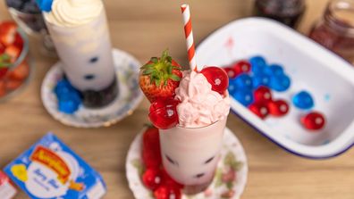 Jelly balls are a fun way to play with flavoured milk