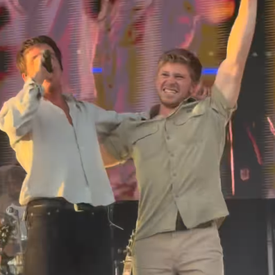 Robert Irwin joined Role Model onstage in Perth over the weekend.