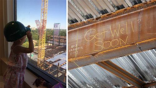 Construction workers leave special ‘get well’ message for little girl with cancer