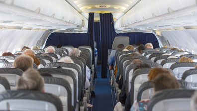 Packed plane / flight cabin