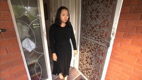 Bora Kim relives the terrifying moment a masked man tried to break into her home. Picture: 9NEWS