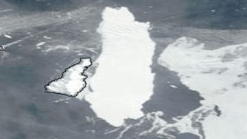 An iceberg has crashed into and bounced off Clarence Island near Antarctica.