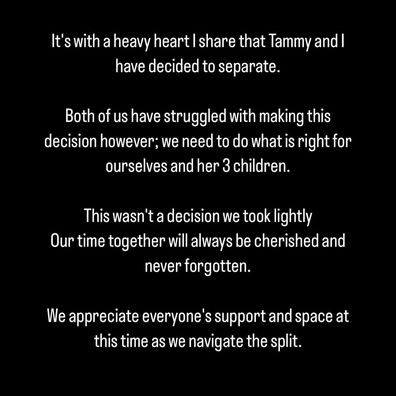 Matt Zukowski divorce statement