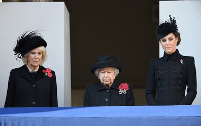 Queen Elizabeth Kate Middleton Meghan Markle and royals attend Remembrance Sunday