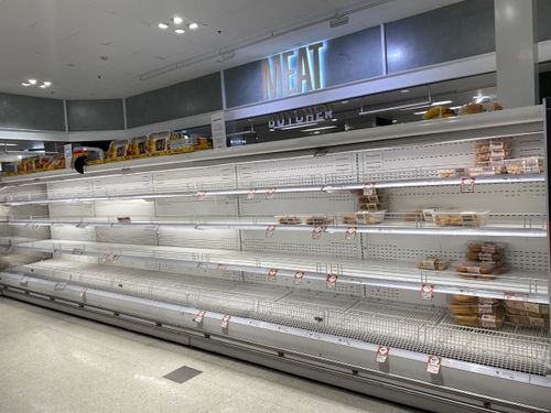 empty supermarket shelves