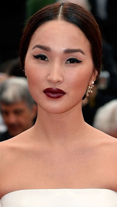 <p><strong>Nicole Warne</strong> rocked a moody lip on day two.</p>