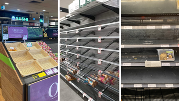 Empty shelves Omicron shortage supermarkets