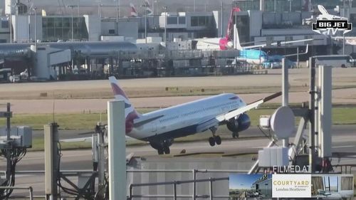 British Airways wobbly landing attempt Heathrow Airport, Feb 2, 2022.