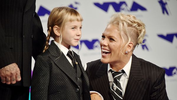 We love that pop star Pink, here with daughter Willow, will not tolerate mum shaming. Image: Getty.