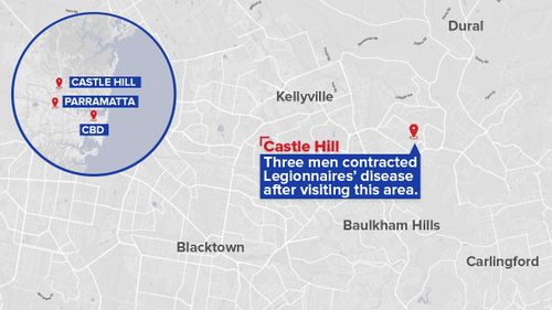 Three men have contracted Legionella in Castle Hill. (9NEWS)