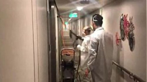 Crews have undertaken "enhanced cleaning practices" with one Facebook video showing them spraying down walls. 