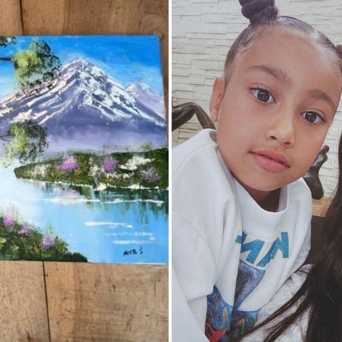 Kim Kardashian Defends Seven Year Old Daughter North S Oil Painting After It Draws Intense Scrutiny Don T Play With Me 9celebrity