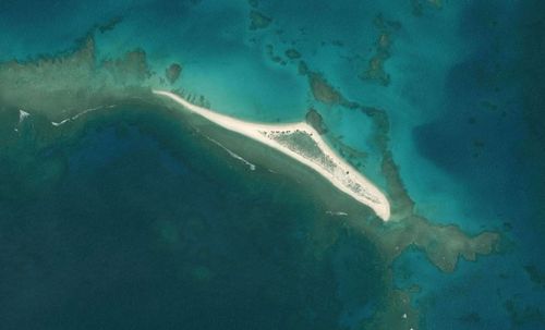 This aerial photo shows the Hawaii East Island before the hurricane hit.