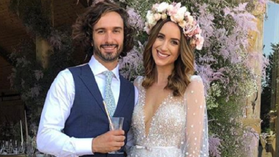 Joe Wicks on his wedding day with his wife Julie