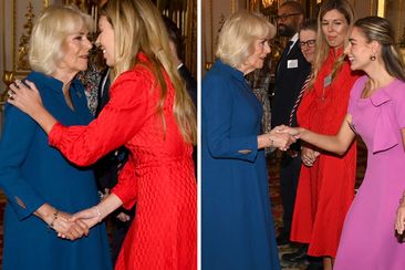 Carrie Johnson and Zara McDermott attend a reception hosted by Queen Camilla 