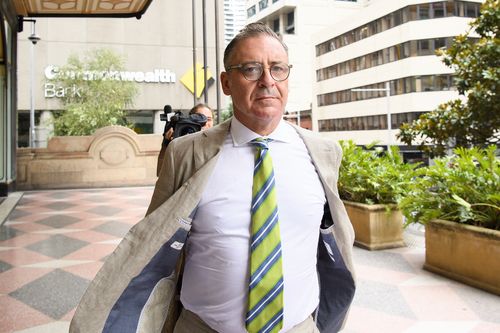 Andrew OKeefe arrives at the Downing Centre Local Court in Sydney, Tuesday, February 7.