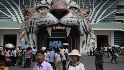 North Korean leader Kim Jong Un's latest gift to Pyongyang, the renovated central zoo, is pulling in thousands of visitors a day with typical zoo fare as elephants, giraffes, penguins and monkeys.&nbsp;But one of the most popular attractions might come as a surprise to foreign visitors. (AAP)