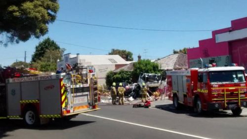 Emergency crews at the scene on Barkly Street in Footscray. (Instagram/@andytuna)