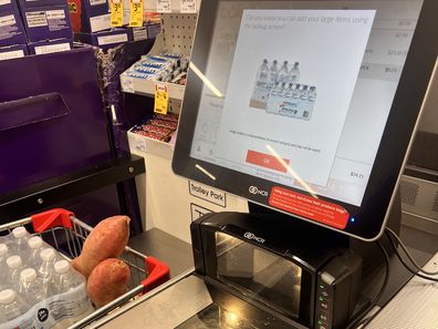 New self check out feature large items bulk heavy supermarket