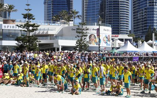 The Aussie athletes were given a massive cheer this morning. (AAP)