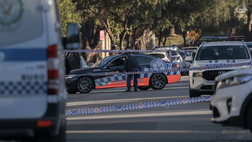 The scene of a fatal shooting in Broughton Street, Canterbury. 27 July, 2023. Photo: Brook Mitchell